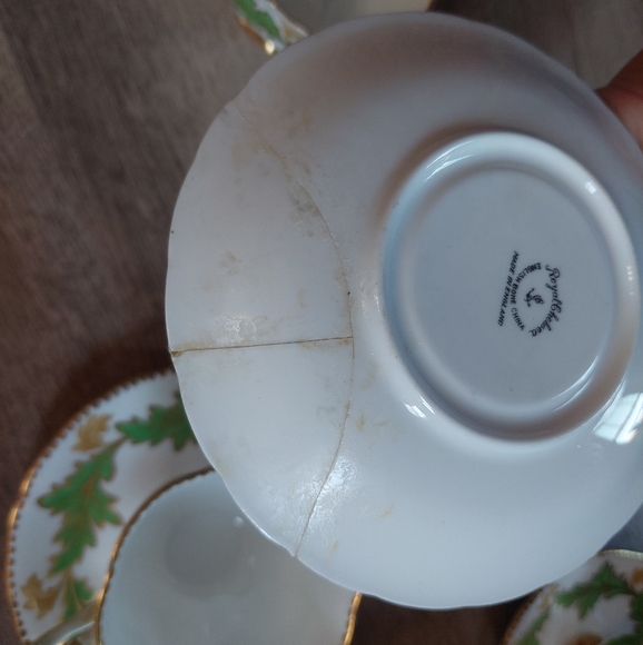 Vintage Royal Chelsey Bone China Green Leaf Ivy Tea Cup and Saucer Set Of (6) - Picture 15 of 16